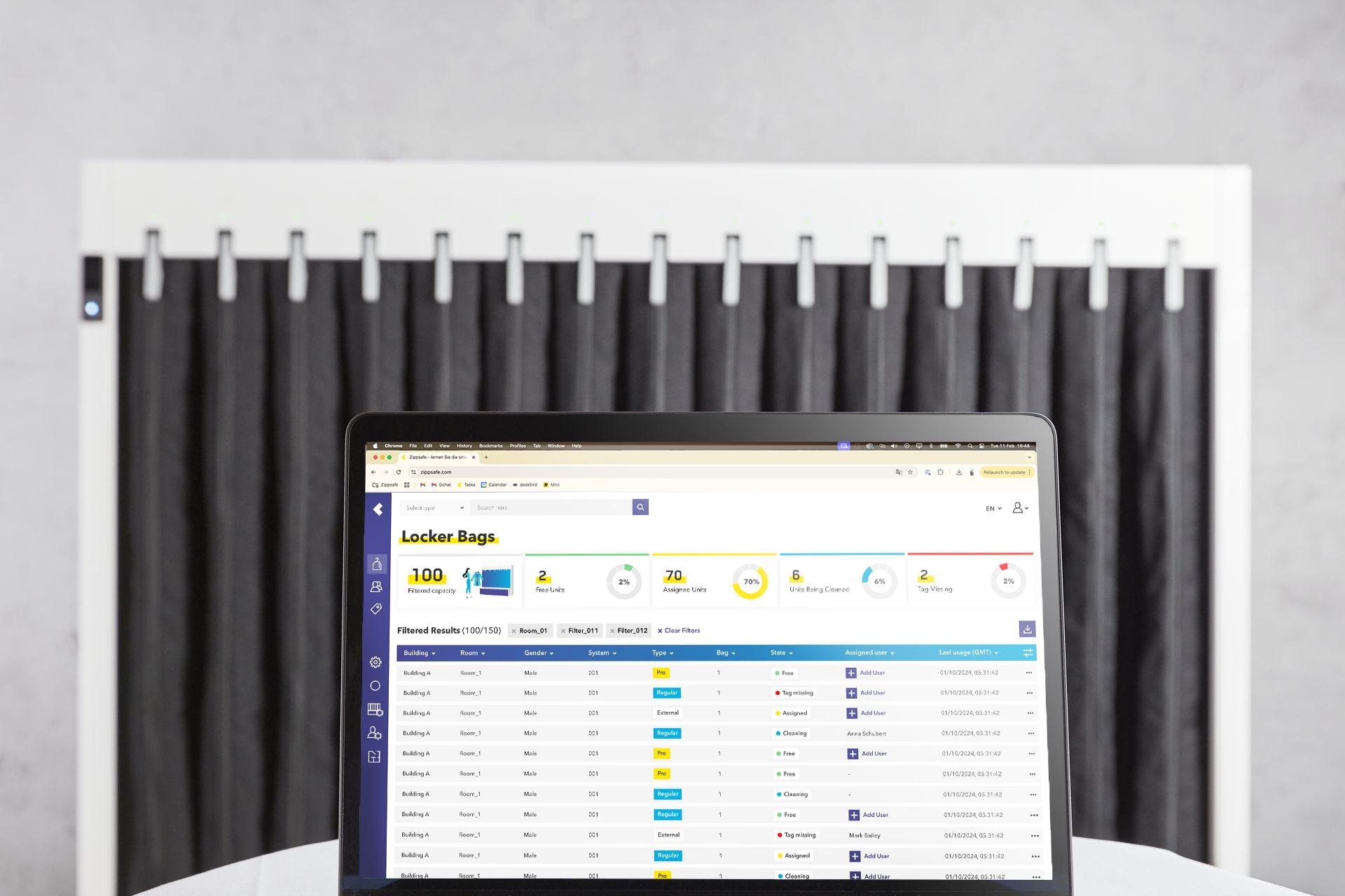 Online Verwaltung Personalumkleiden